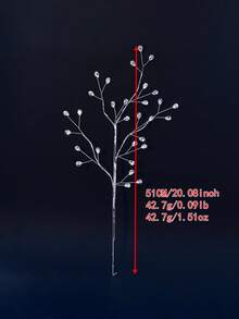 1pc Sparkling Rhinestone Floral Branch Artificial Flower, Exquisite Faux Plant Bouquet, Durable And Maintenance-Free, Suitable For Wedding Decoration, Holiday Party Vase Filler, Home Desktop Decor - Multicolor - View 9