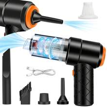 便携式无线车载家用吸尘器，二合一吹吸功能，家用车载清洁工具，清洁小工具 - 黑色 - 查看 7