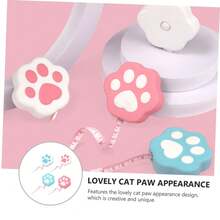 2pcs Cute Cartoon Cat Paw Mini Retractable Tape Measure, Soft Flexible Ruler With Button, Suitable For Tailoring, Sewing, Body Measurement, Portable Small Size - A - View 5