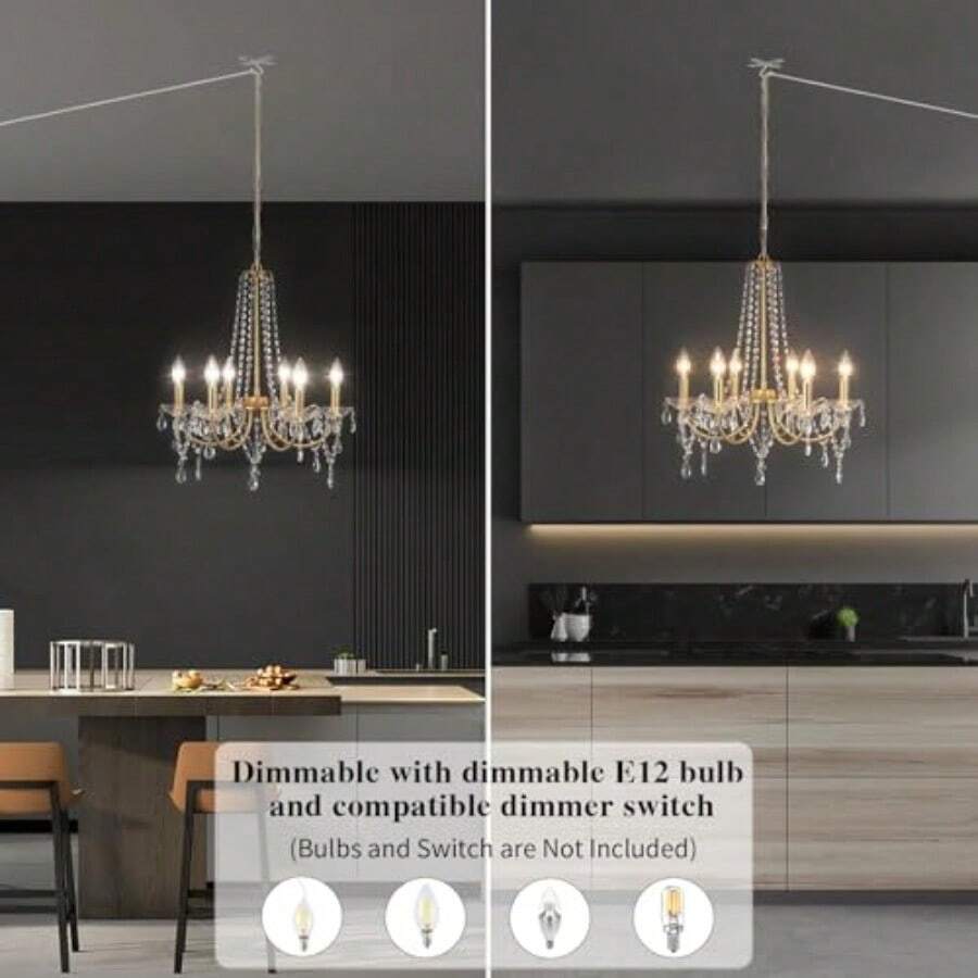 Candelabros de Techo Enchufable de 4 Luces Geométricas en  con Cable de 45 m e Interruptor Lámpara Colgante Enchufable para Comedor Sala de Estar Cocina Dormitorio-003 - Dorado - Ver 1