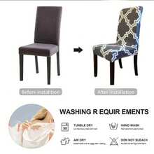 Bộ 1/4/6 chiếc bọc ghế ăn co giãn, chống trượt, kiểu dáng thời trang, in họa tiết, phù hợp trang trí nhà cửa, khách sạn, nhà hàng, phòng tiệc, trang trí tiệc tùng, thiết kế ngày lễ, chất liệu mềm mại, ấm cúng. - Nhiều màu - Xem 6