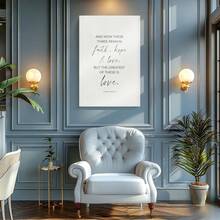 1pc Faith Hope Love Poster, Inspirational And Motivational, Easter Decor Wrapped Framed Canvas Wall Art, Vintage Prints Poster, Faith Hope Love - Minimalist, Typography, Minimalist, Modern Style, Birthday Party Decor, Decorative Wall Art for Living Room Bedroom Office, Hanging Hardware Included - Wrapped Framed Canvas, Vertical - Lienzo enmarcado - Ver 5