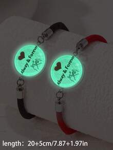 2件套手工情侣手链套装，夜光玻璃手链，时尚百搭，适合情侣日常佩戴，情侣生日、周年纪念日最佳礼物（消耗品） - 彩色 - 查看 18