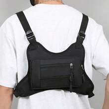 Bolsa De Chaleco Para Correr Frontal Con Bolsas Teléfono Y Almacenamiento Entrenamiento Ciclismo Bolsa De Pecho Deportiva Resistente Agua Hombres Chaleco Táctico Con Correa - C - Ver 4
