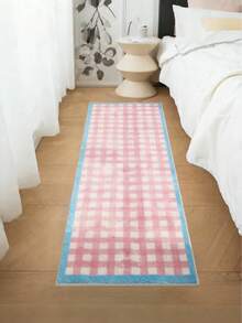 1pc Soft Faux Wool Rug, Rectangular Plaid Pattern Rug, Fluffy & Soft, Suitable For Bedroom, Can Be Used As Decorative Rug, Bedside Home Decor Rug, Washable, Home Decor Faux Wool Rug, Holiday Decor Rug - Multicolor - View 5