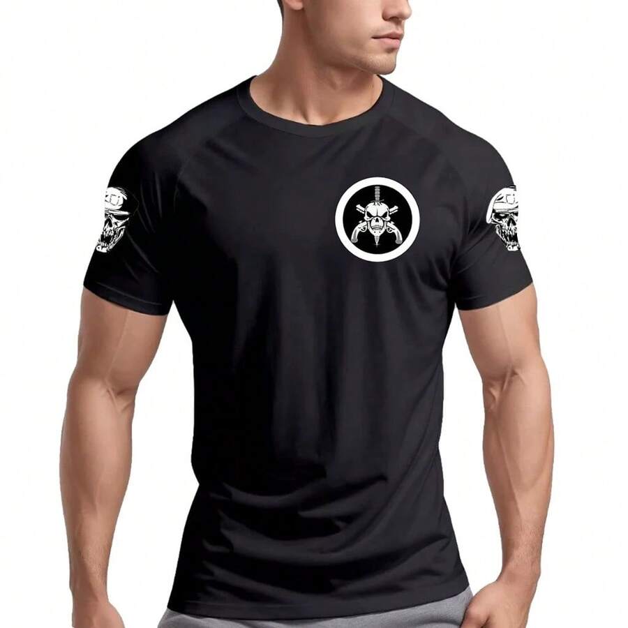 Dry Fit Shirt With BOPE Skull Design - Original Maresia T-Shirt - High Quality Fabric - Fastest Shipping - 黑色 - 查看 1