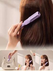 Curling Comb, Curling Iron With Handle, Suitable For Hairdressers, Beauty Salons And Women's Home Use, Two-In-One Curling And Straightening Comb, Hair Comb, Brush, Hair Styling Tool - Multicolor - View 4