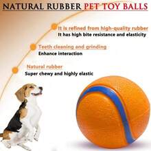 耐咬凹槽橡胶发声球玩具，高弹互动训练球，缓解宠物焦虑，狗狗玩具 - 彩色 - 查看 9