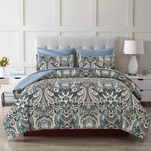 7 Pieces Paisley Comforter Set Queen King Bed In A Bag Comforter, Blue Boho Paisley Pattern Bedding Soft Microfiber Queen Size Comforter With Sheet & Pillowcase,Wedding Items,Valentines Day Home Bed Room Decor,Easter Gifts,All Season - 藍色2 - 查看 10
