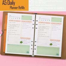 Rancco A5 Planner Inserts Daily Refills, 90 Pages Colorful 6-Ring Loose-Leaf Binder Planner Inserts W/Divider, PVC Pouch, Ruler, Index Tab For Journal, Filofax, Double-Sided, Undated,8.3x5.6\ - DailyPlannerRefills - View 7