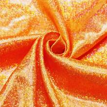 1pc Laser Holographic Metallic Shiny Fabric, Soft Drape Easy Cut Design For DIY - Multicolor - View 45