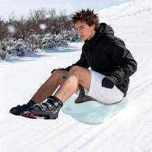 LYNICESHOP Snow Sleds For Kids And Adult Sled Snowboard For 1-2 Riders With Handle And Pull Rope Lightweight Compact Scooter Board Sit Down Winter Sled Portable Downhill Snow Skate For Winter Fun Holiday Gift (US Stock) Faster Delivery - Blue - View 3