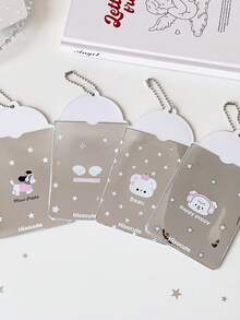 1pc Glittery Cute 3-Inch Hanging Card Holder, Student ID/Bus Card Case - Multicolor - View 6