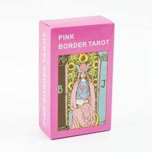 Baraja de cartas de Tarot con borde rosa con guía, 78 Uds., versión en inglés, baraja de adivinación para reunión, cartas de juego de mesa de 10,3x6cm - TR08R - Ver 4