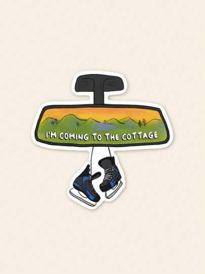 "I'm Coming To The Cottage" Mirror Sticker - Aesthetic Hockey Romance Bookish Decal, Viral BookTok Scenery Sticker For Kindle, Laptop & Water Bottle