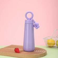 Stainless Steel  Bottle With Handle And Flower Keychain, 450ml. - Màu Lilac Tím - Xem 2
