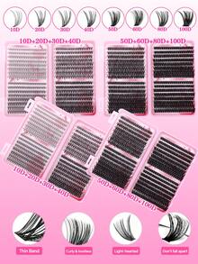 Kit com 640 tufos de cílios postiços independentes, curvatura D (10D+20D+30D+40D+50D+60D+80D+100D), tamanhos de 10 a 16 mm, para aplicação DIY. Cílios naturais, alongadores, volumizadores e de longa duração. Inclui cola, selante e pinça. Ideal para iniciantes, para uso em casa ou ao ar livre, perfeito para o dia a dia, festas e festivais de música. - Multicolorido - Ver 7