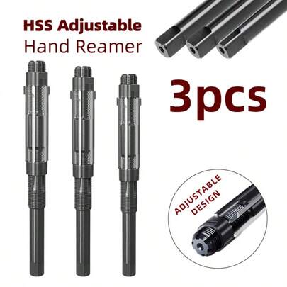 3PCS Adjustable Hand Reamer Hardened HSS Grip Reaming Metric Reaming Drill Bit For Metal