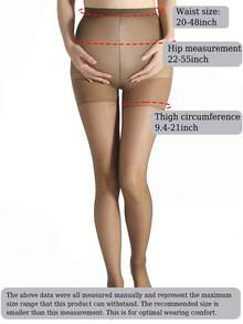 1条孕妇高弹紧身打底裤，时尚薄款连裤袜，适合体重不超过75公斤的孕妇 - 棕色 - 查看 6