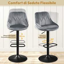 Barstools - Dark Grey - Velvet - View 5
