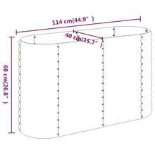 vidaXL Raised Bed Galvanized Steel 114x40x68 Cm Brown - A - View 6