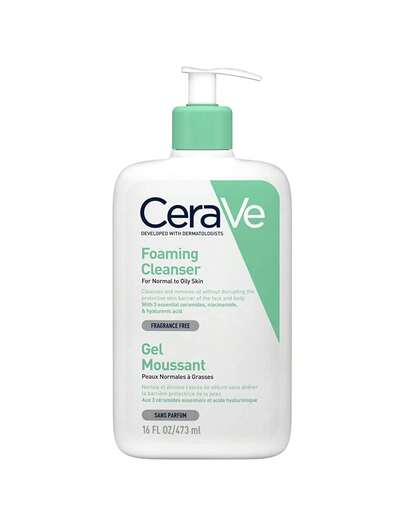  CeraVe Gel Limpiador Espumoso Facial 236ml con Ceramidas y Ácido Hialurónico para Piel Normal a Grasa, Limpieza Profunda Sin Resecar ✅ Entrega 24/72h a España (península)