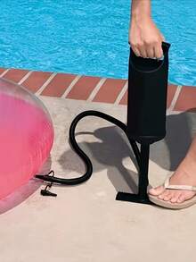 1pc Portable Manual Air Pump With 3 Sizes Nozzle Adapters, Suitable For Air Mattress, Swim Ring, Swimming Pool, Balloon And Boat - Multicolor - View 3