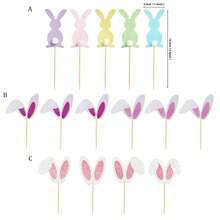 5 chiếc/10 chiếc/12 chiếc phụ kiện trang trí bánh cupcake hình thỏ Phục Sinh dễ thương, thích hợp cho tiệc sinh nhật Phục Sinh, trang trí bánh cupcake và món tráng miệng tự làm. - nhiều màu - Xem 7