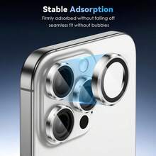 6 pezzi Protezione obiettivo fotocamera in argento HD, protezioni obiettivo ultra resistenti, anti-graffio, vetro temperato ultra sottile anti-graffio, protezione schermo fotocamera in vetro temperato 9H, compatibile con iPhone 17 Pro Max/17 Air/16 Pro Max/16 Plus/16e/15 Pro Max/14 Plus/13 Pro Max, adatto per uso quotidiano, in ufficio, a casa, protezione telefono fotocamera impermeabile antiurto anti-caduta - Argento 6 pezzi - Visualizzare 3