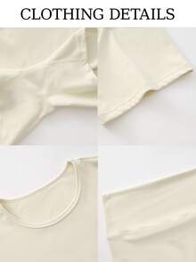 OKP Two-Piece Summer Women's Set Featuring Athletic Shorts And A Short-Sleeved Top. Suitable For Everyday Wear, It Also Serves As A Base Layer For Sports, Training, And Cycling. - 短款黃色 - 查看 4