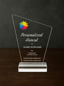 1pc Customized Acrylic Retirement Appreciation Plaque, Can Customize Logo And Text, Suitable As Thank You Gift For Boss, Manager, Teacher, Colleague, Appreciation Trophy - Multicolor - View 25