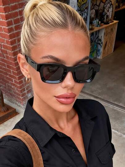 1 Pair Square Casual Classic Fashion Glasses, Suitable For Elegant Attire, Travel, Sports, Driving, Holiday Outfits, Beach, Music Festivals, Outings, Summer Accessories, Vacation, Family Outings, Street Style, Sports, Parties, Outdoor Activities, Street Style, Fishing, Holidays, Vacation