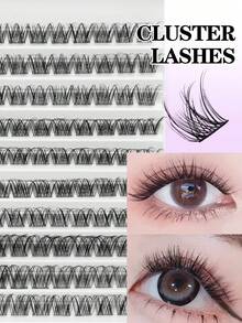 Waloshow 1 Box 110pcs Brown D Curl Thick Lash Individual Eyelash Extensions, Create Natural Or Dramatic Makeup Effect, DIY Lash At Home, Eyelash Cluster, Individual False Lashes - Black - View 7