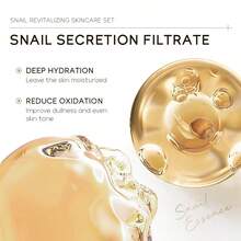 LAIKOU 四件套蜗牛 24K 金护肤套装 - 抗衰老套装，包含精华液、眼霜、面霜和面膜，补水提亮，打造光彩照人的肌肤 - 多色 - 查看 6