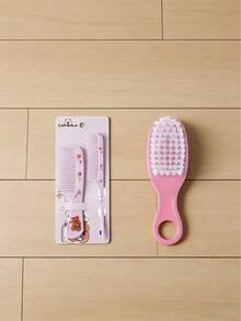 3pcs/Set Cartoon Cute Capybara Print Compact Hair Brush Set, Colorful And Practical. Rounded Handle For Easy Grip, Fine Bristles For Gentle Brushing, Suitable For All Hair Types, Enabling Easy Cleaning And Everyday Hairstyling - Multicolor - View 1