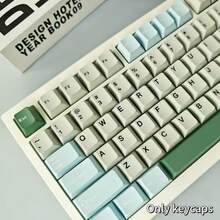 132 Keys Lime Haze Keycaps, GMK Doubleshot Injection Molded PBT Keycaps, Cherry Profile - Lime Mist - View 1