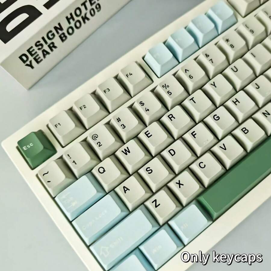 132 Keys Lime Haze Keycaps, GMK Doubleshot Injection Molded PBT Keycaps, Cherry Profile - Lime Mist - View 1