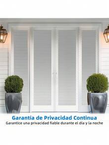 Película de ventana privada, adhesivo de tiras blancas sin adhesivo, apariencia de persianas de lamas estática para cubrir ventanas de hogar u oficina, protección de y bloqueo de rayos UV - persianas - Ver 6