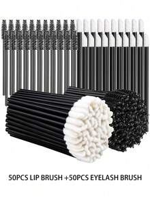 100支一次性睫毛膏刷+唇刷，一次性眼线笔，一次性唇刷。一次性眼线化妆刷，便携式唇刷，唇彩，唇膜，遮瑕膏，眼影刷，50支多功能丝绒唇膏棒。 - 彩色 - 查看 6