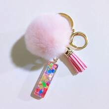 1个字母首字母钥匙扣，可爱毛绒球钥匙圈，可挂在包包、背包、汽车上，是送给女性和女孩的绝佳礼物。亮片树脂钥匙扣，钱包和手提包配饰，带流苏钥匙圈，字母首字母A-Y，适合学生使用。 - 粉色 - 查看 15