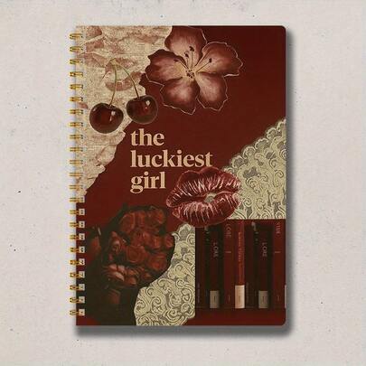 [רטרו רומנטי] מחברת/יומן ספירלה בנושא פרחים ופריחת דובדבן, 50 עמודים, 14.2*20.8 ס"מ, נייר בצבעים מעורבים, מתאים לציוד בית ספר ומשרד, מתנה מושלמת לחברים ועמיתים, מחברת/יומן | עיצוב כריכה אמנותי | כריכה