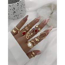 Comercio Exterior Transfronterizo Dropshipping Anillos de Mujer Anillos de Moda Estilo Punk Cruz Mariposa Corazón - Oro 11 - Ver 12