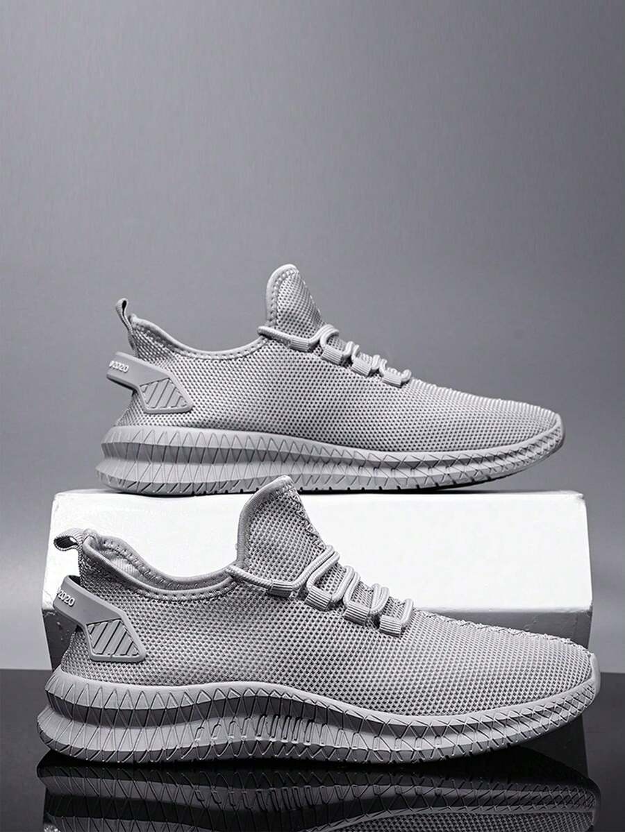 Men's Low-Top Breathable, Lightweight, Non-Slip, Wear-Resistant, Outdoor, Four Seasons Fashion All-Match Men's Shoes Running Shoes Sports Shoes - 淺灰色 - 查看 1
