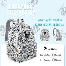 Official Tokidoki Unicorno Backpack With Keychain For Women Men, Cartoon Large Capacity Travel Laptop Book Bag Casual Daypack Shoulder Bag - trắng - Xem 2