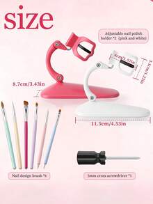 Nail Enhancement Tool Nail Polish Glue Bottle Fixing Clip Nail Polish Auxiliary Device Bracket Angle Can Be Adjusted - Multicolor - View 5