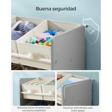 zxxSONGMICS Estanteria Intil para etes Organizador Intil 29.5 x 62.5 x 60  9 Caas de Almacenamiento no Teidas Gris Pma MGKR033G10organizador de juguetes - Gris Paloma - Ver 5