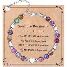 Pulsera de Plata 925 para Mujer, Estrella Brazaletes para Mujer, Ajustable a 18CM, Accesorios y regalos elegantes y elegantes para Mujer, Mamá, Cumpleaños, Día San Valentín, Aniversarios - Morado - Ver 3