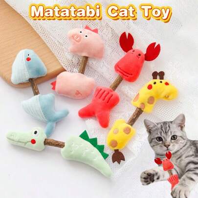 1pc Cat Plush Cat Doll, Chew-Resistant, Teeth Cleaning, Fresh Breath, Cat Boredom Buster, Cartoon Soft Plush Doll, Gentle On Teeth, Cat Chew Doll