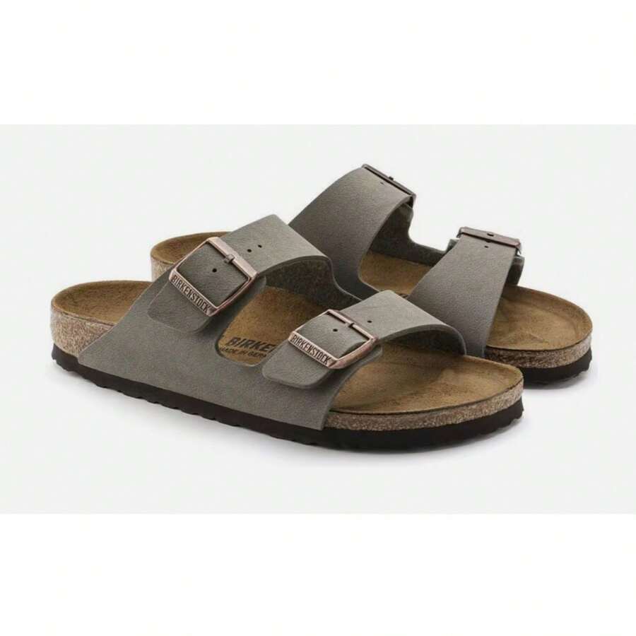Birkenstock Unisex Arizona Sandals Soft Footbed - 石頭(窄) - 查看 1