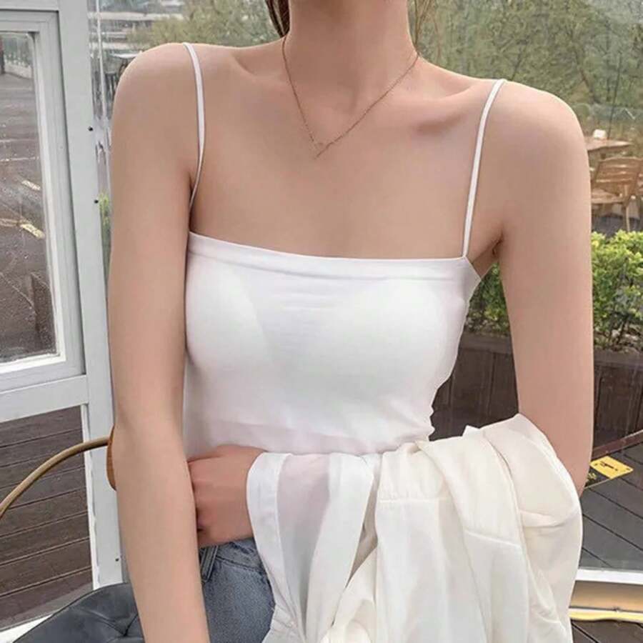 Women's Solid Color Seamless Suspender Breast Wrapped One-Piece Breast Pad Strapless Beautiful Back Bottom Layer Inner Vest - 白色 - 查看 1